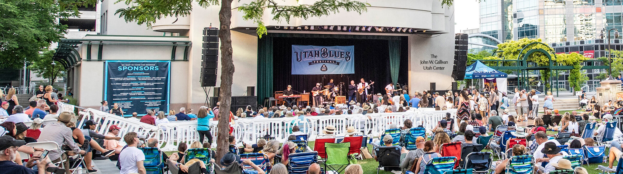 audience watching the main stage at Utah Blues Festival