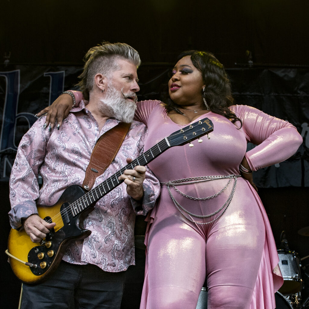 Annika and Paul Edmonton playing together on stage.