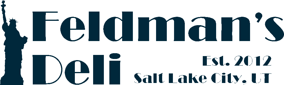 Logo for Feldman’s Deli: silhouette of the Statue of Liberty next to bold text Feldman’s Deli, with Est. 2012 above Salt Lake City, UT underneath.